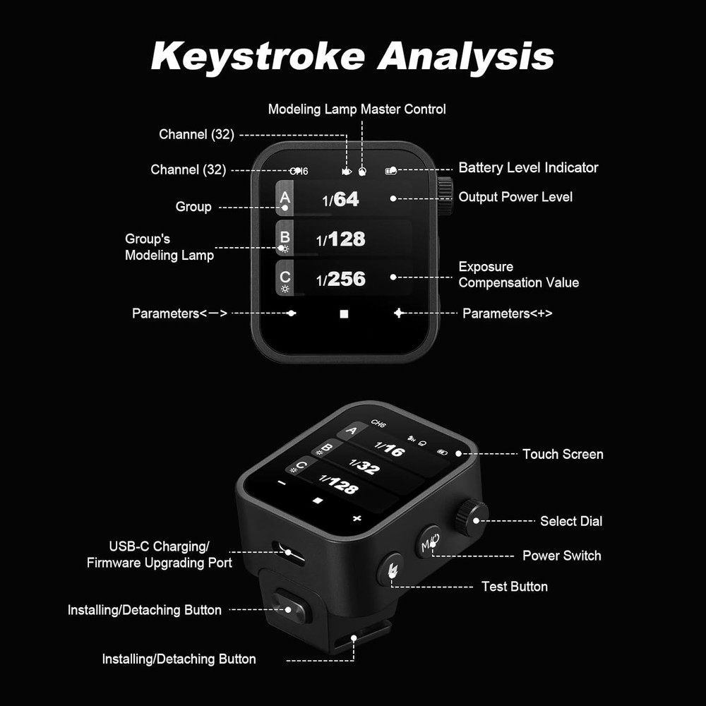 X3N TTL Wireless Flash Trigger for Nikon - Touch Screen OLED, TCM Conversion