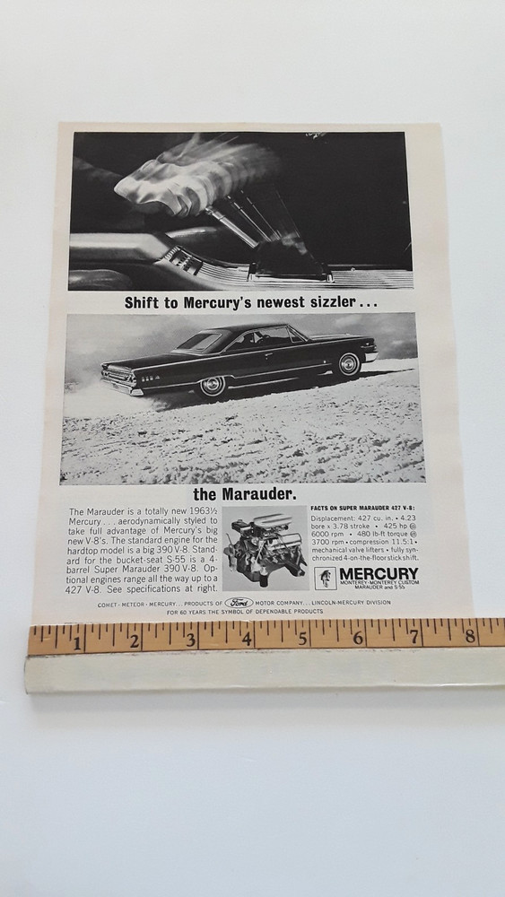 1963 MERCURY MARAUDER ORIGINAL AD