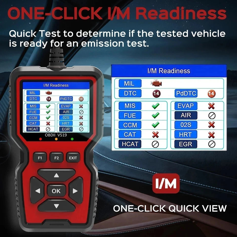 Professional OBD2 V519 Scanner - 2026 Upgraded OBDII + CAN Code Reader US