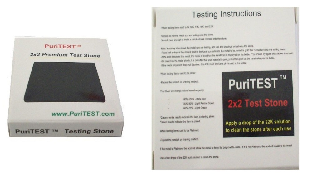 2 Acid Test Stones Gold Silver Platinum Testing Tools