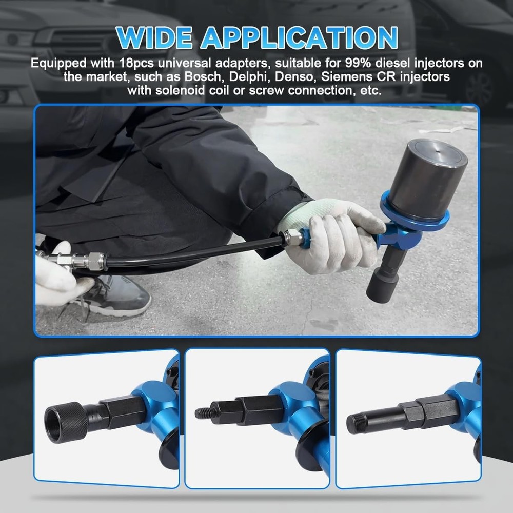 27PCS Pneumatic Injector Puller Diesel Engine Air Vibration Injector Extractor