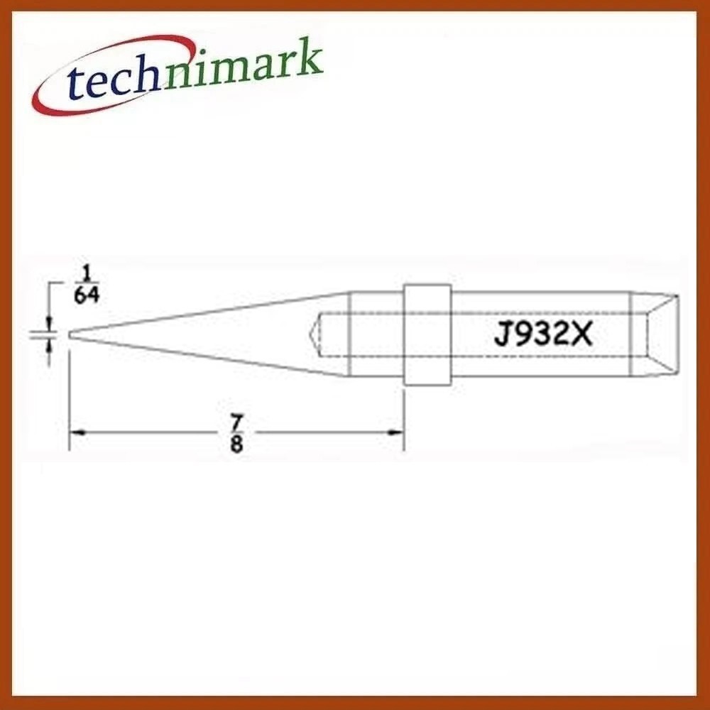 Hexacon J932X Sharp Conical Soldering Tip, 1/64"