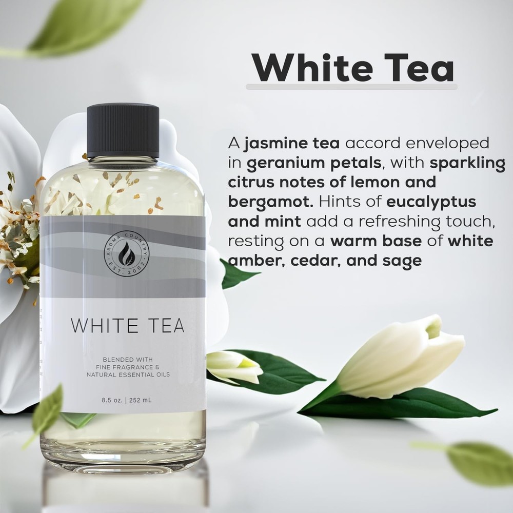 Aroma Country White Tea Diffuser Oil - Luxury Essential Oils for Diffuser Ref...