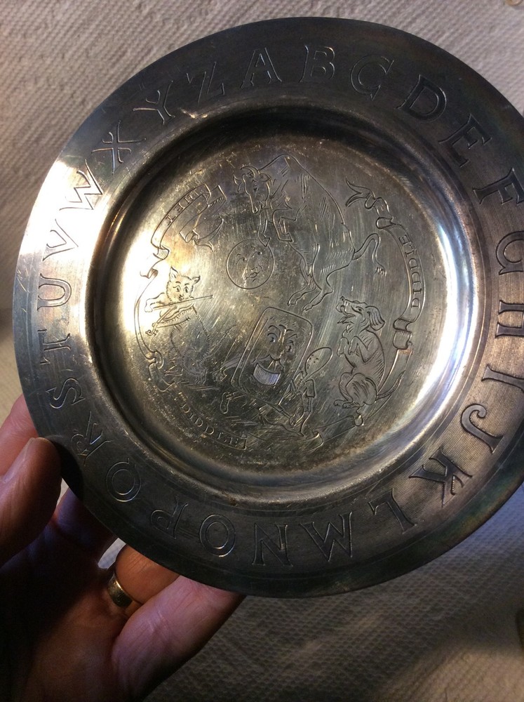 OLD SILVERPLATE WM ROGERS ABC HEY DIDDLE DIDDLE CHILDS PLATE