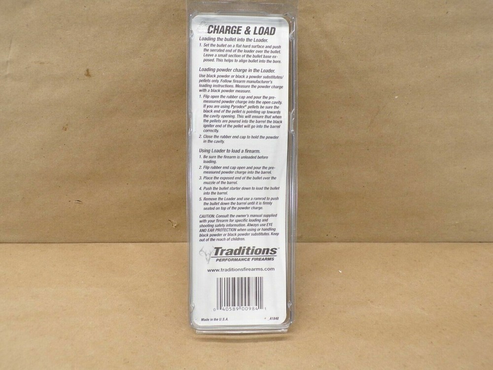 Traditions Performance Firearms Muzzleloader Charge n' Load A1840