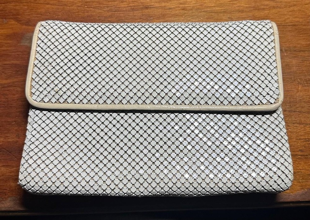 Vintage 1980's Whiting & Davis Mesh Evening Bag Purse w/Strap