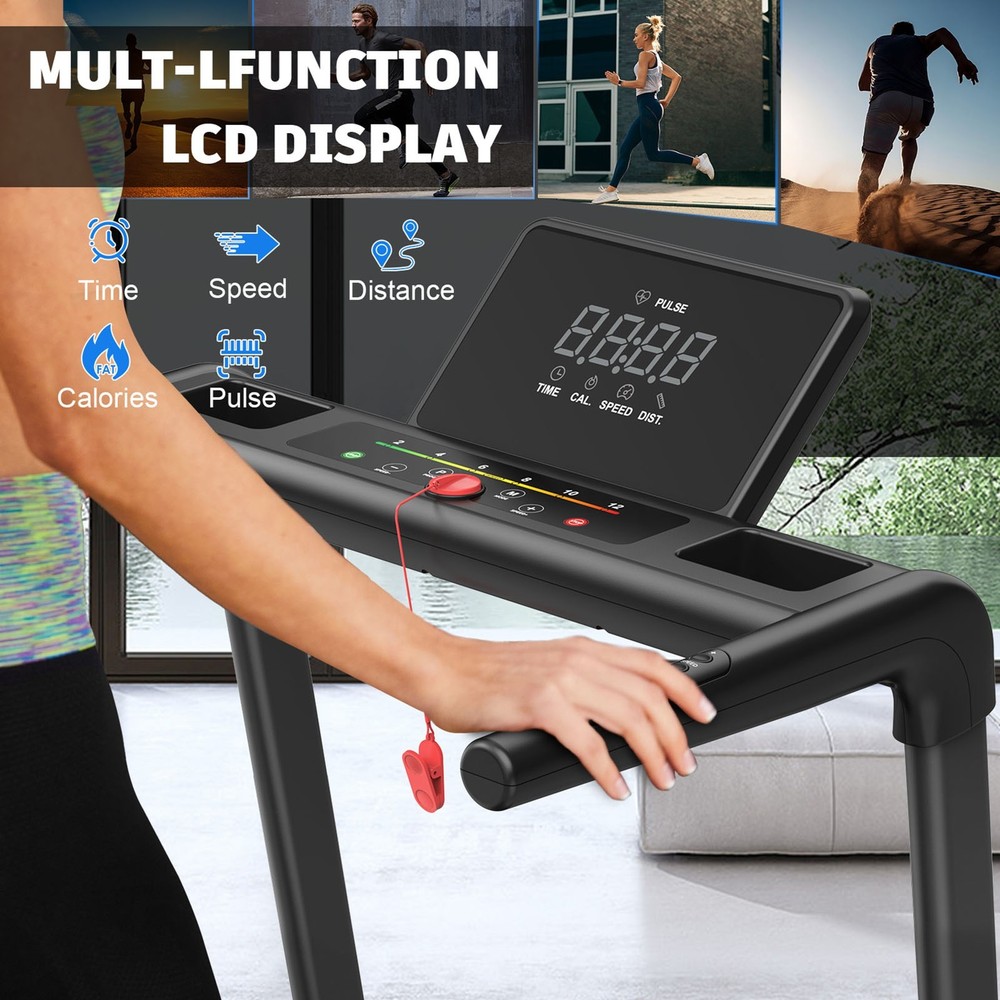 3.5 HP Folding Treadmill 330 lb Space-Saving Foldable Design for Apartments