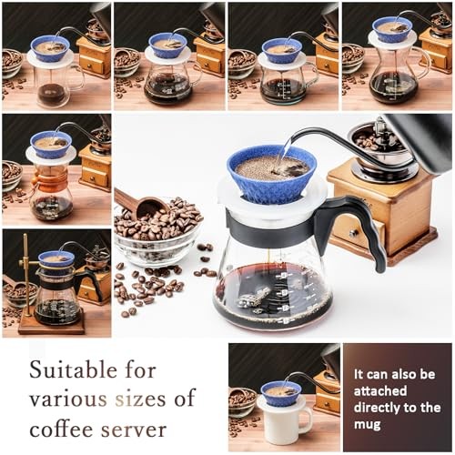 Ceramic Reusable Coffee Filter Pour Over Dripper Paperless Sustinable Green