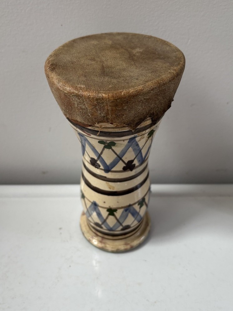 Taarija Morocco Ceramic & Hide Hand Drum
