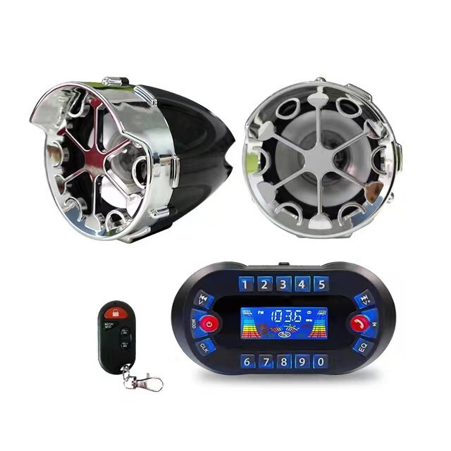 DC12V 30W Motorcycle Wireless Bluetooth Speaker with Display Support TF FM Call
