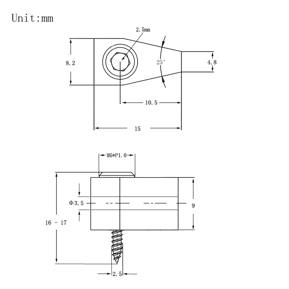 5 String Single String Bass Bridge Headless Individual Bridges and Nuts Black