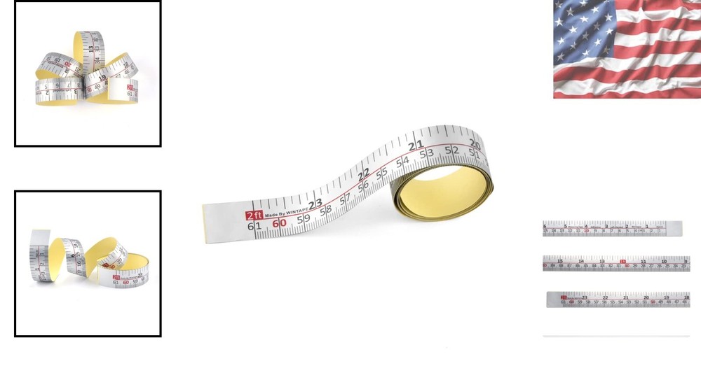 Waterproof 24'' Adhesive Measuring Tape with Push-Button Lock – Universal Use