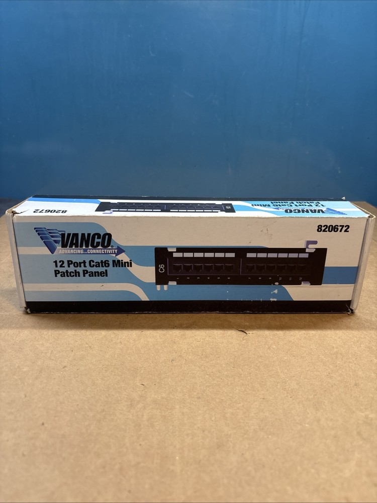 Vanco Category 6 Mini Patch Panel, 12 Port Brand New