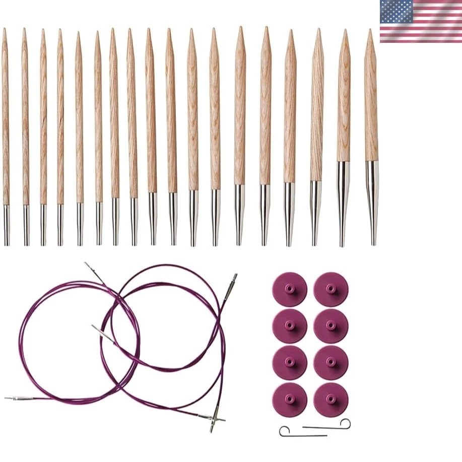 Options Wood Interchangeable Knitting Needle Set -  4-11 Sunstruck