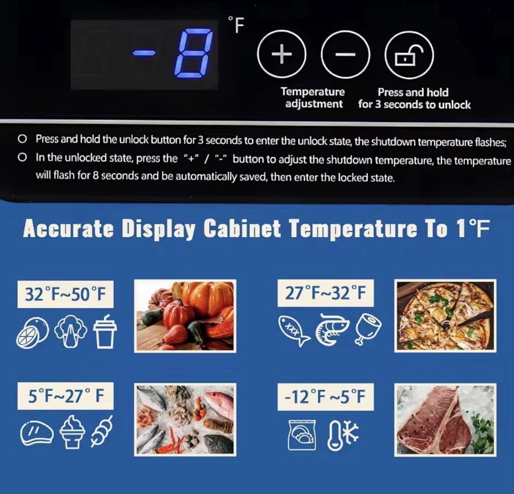 63L Mini Deep Freezer With Electronic Temperature Control Panel - Black