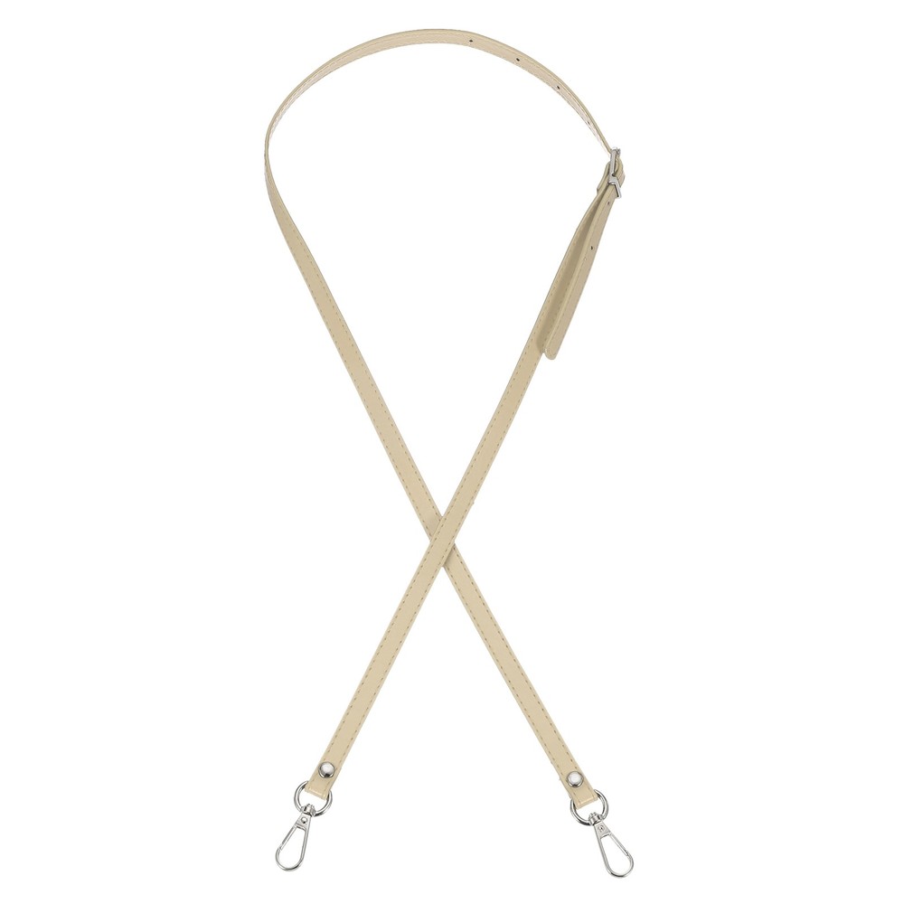 47" Adjustable PU Leather Purse Strap with Silver Hardware Cream