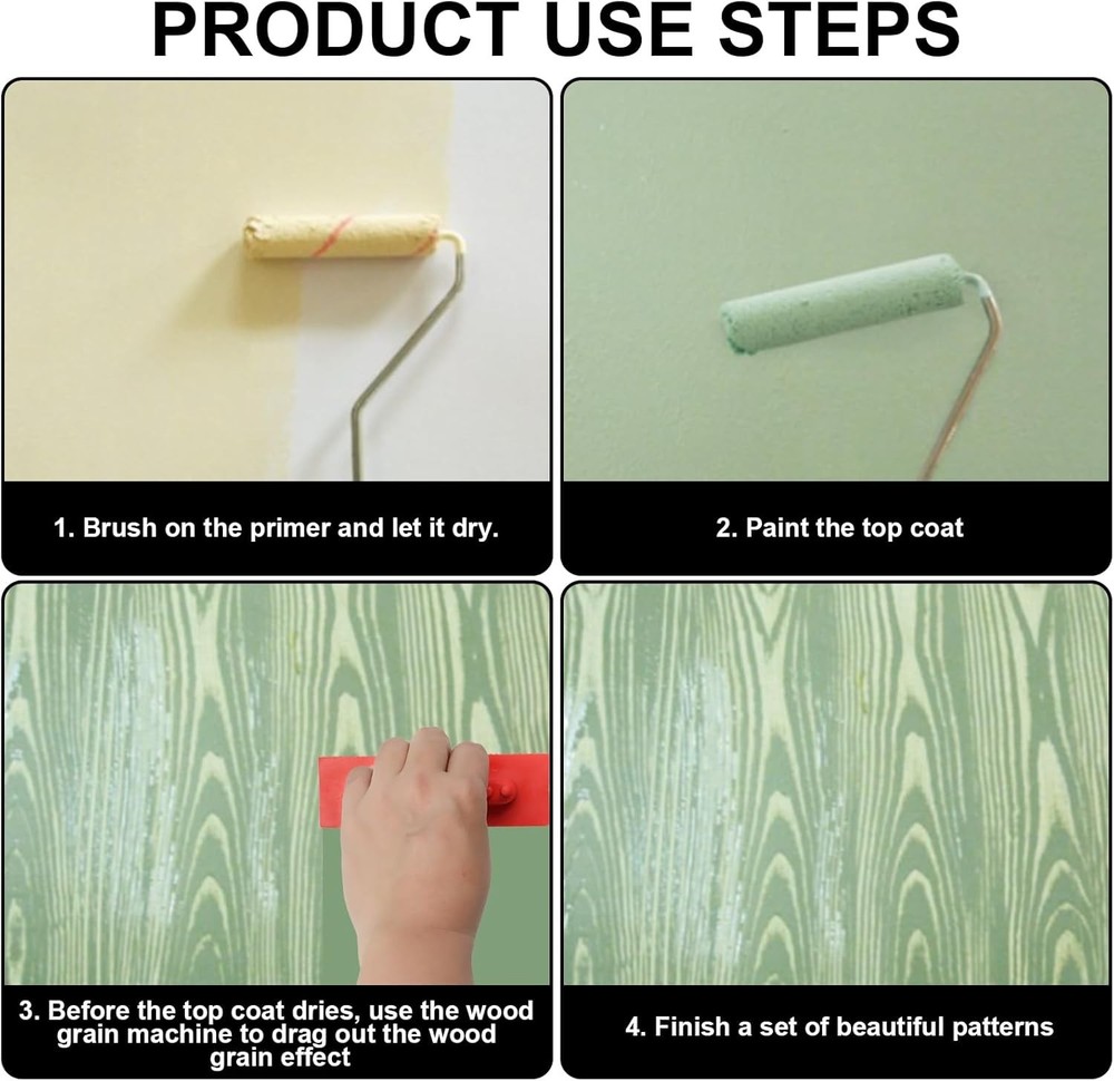 4-Piece Wood Graining Tool Set for Wall Decoration