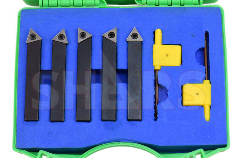 SHARS 5PC 1/2" INDEXABLE TURNING TOOL BIT + INSERTS + CERTIFICATE Save $30.00 ^]