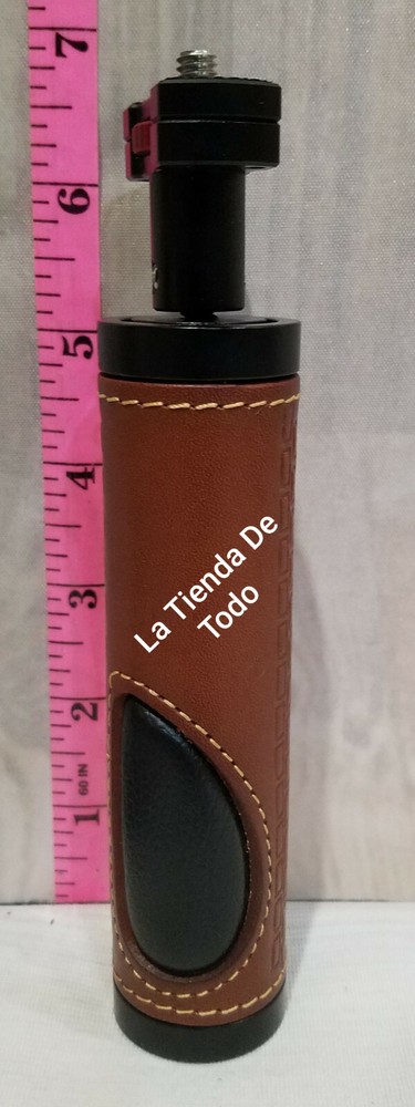 CAMERA LEATHER HANDLE WITH MINI ROD FOR VIDEO LIGHT READ
