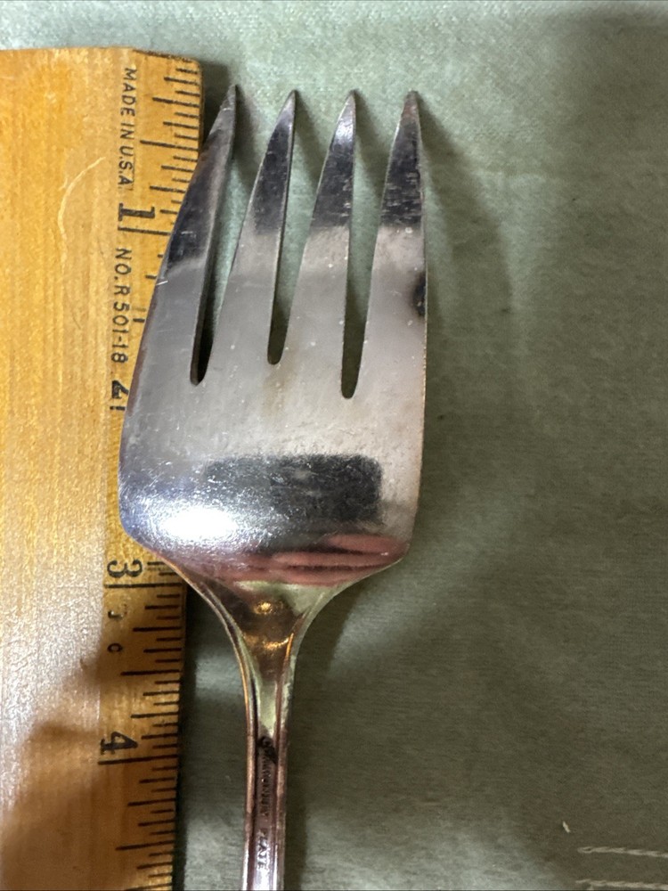 ONEIDA c1917 ADAM SILVERPLATED LARGE "8 3/8" COLD MEAT/ SERVING FORK