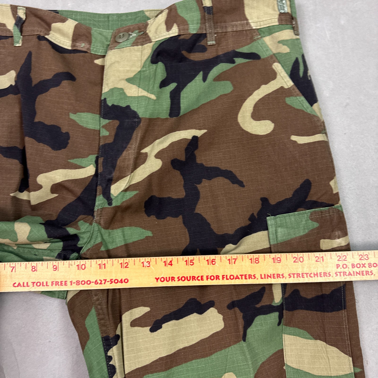 Vintage Military Pants Men 38x32 Green Camo Woodland Trouser Large Reg Distress