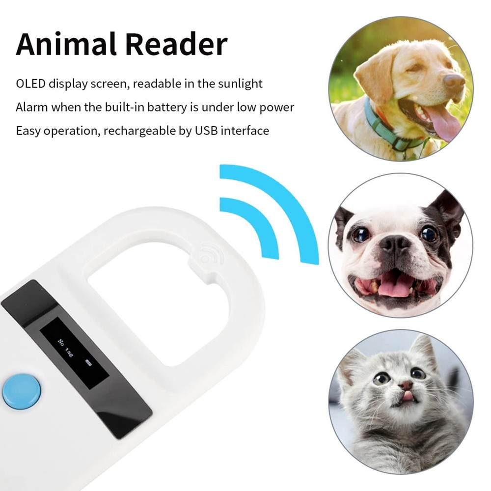 Dog Microchip Reader, Pet Microchip Scanner with OLED Display Screen, Pet Chi...