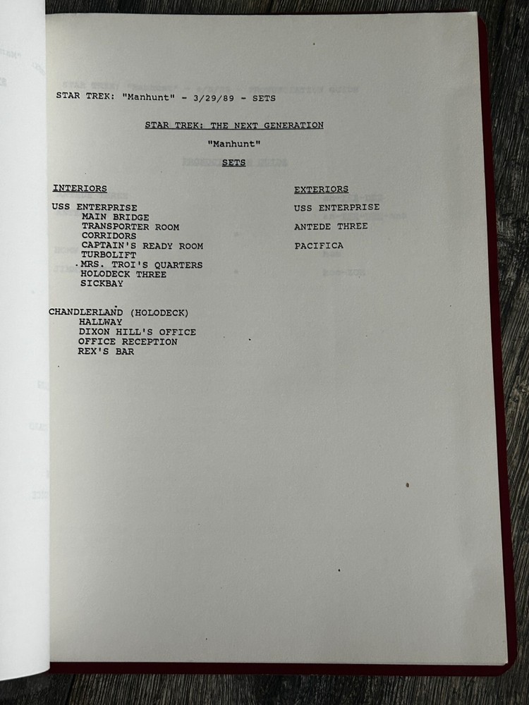 STAR TREK Script The Next Generation Manunt 2nd Revised Final Draft Mar 29 1989