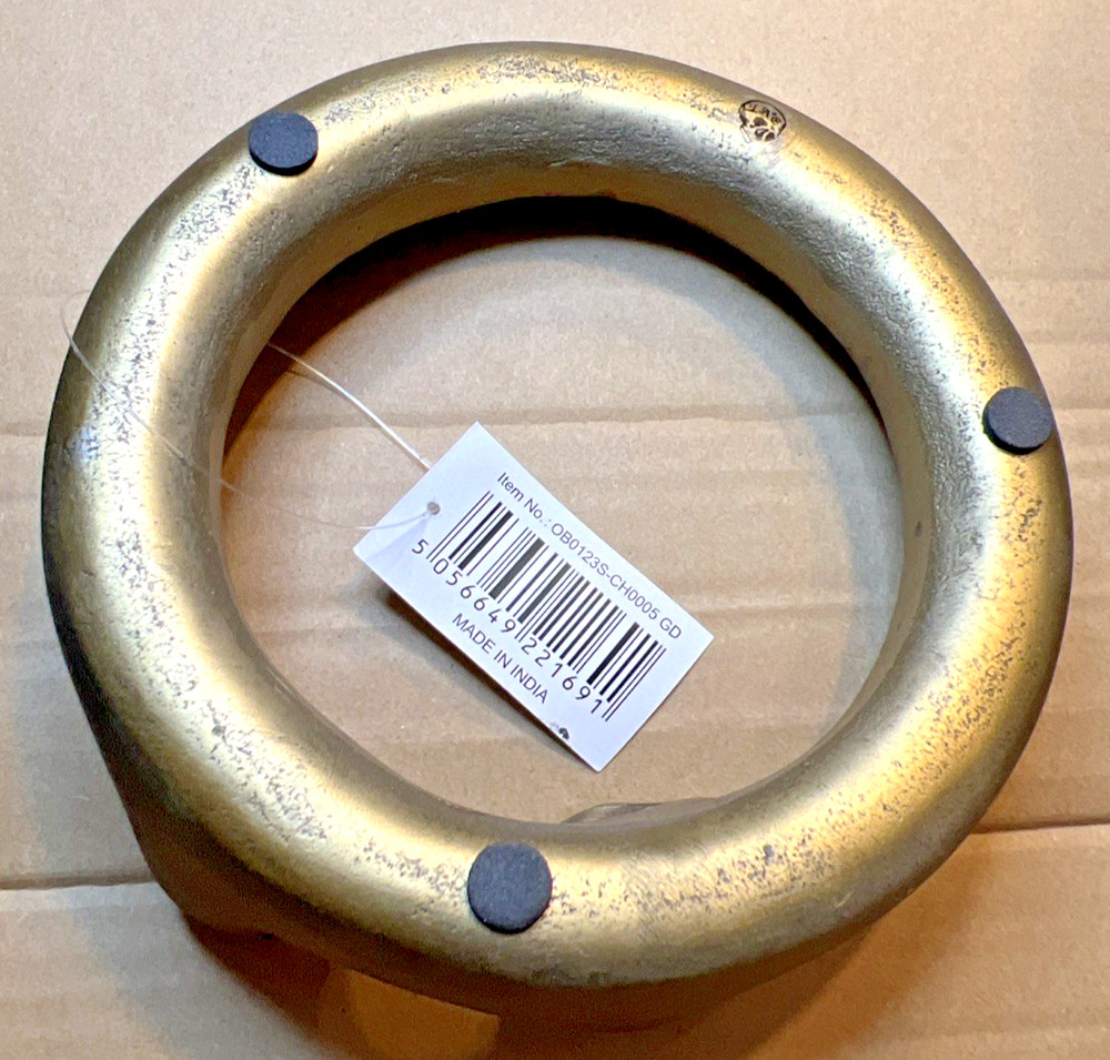 Ring Double Candle Holder - Aged - Gold [A]