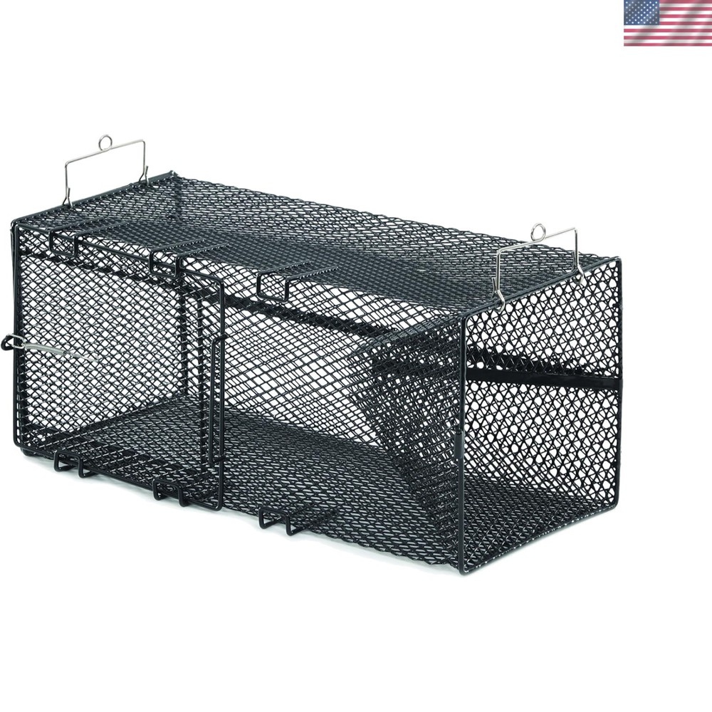 Durable Black Crawfish Trap - Saltwater & Freshwater Tested Rectangular Design