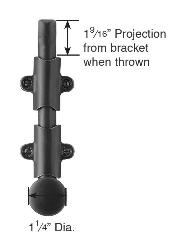 Emtek 8511 6" Solid Brass Surface Bolt Kit Complete Assembly Oil Rubbed Bronze