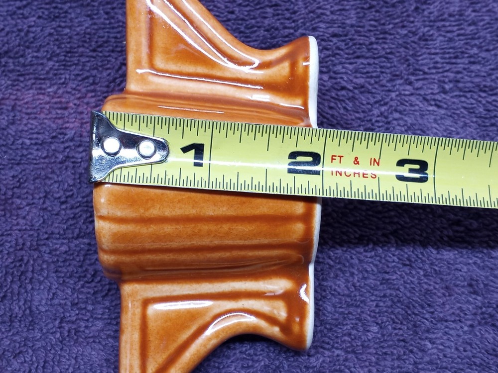 Vintage BROWN CERAMIC TOOTHPICK HOLDER WINGED