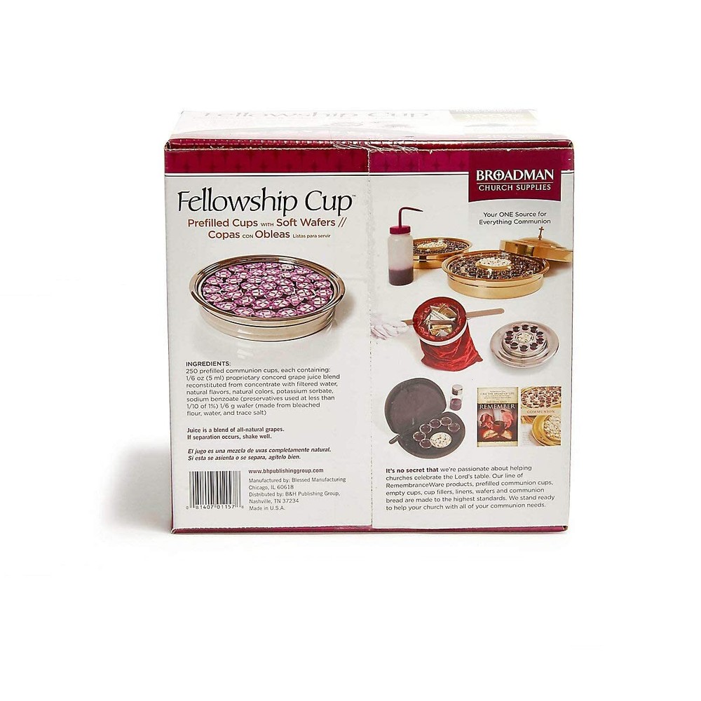 Pre-filled Communion Fellowship Cup Juice and Wafer Set 250 Count