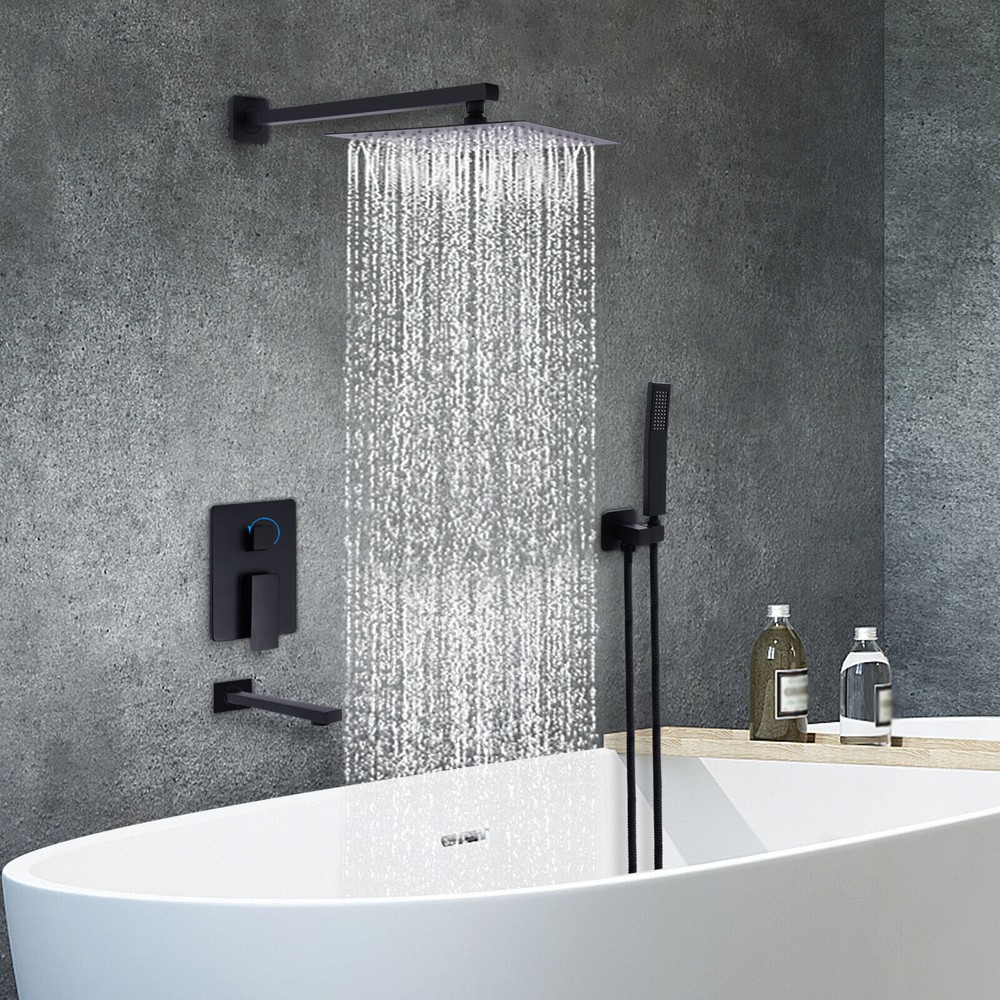 3 Function 10 Inch Rainfall Shower Head Bathroom Shower Spary System Combo Kit