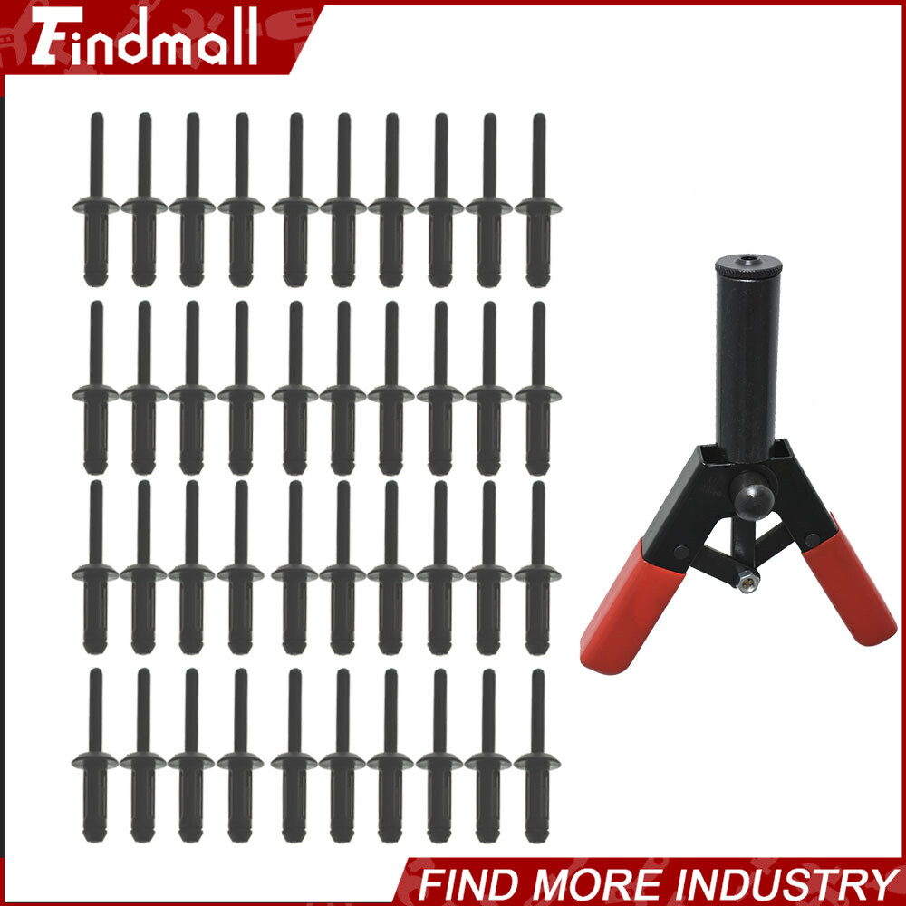 Findmall 41 Pack Assorted Plastic Riveter Rivet Gun Set Hand Tool W/ 40 Rivets