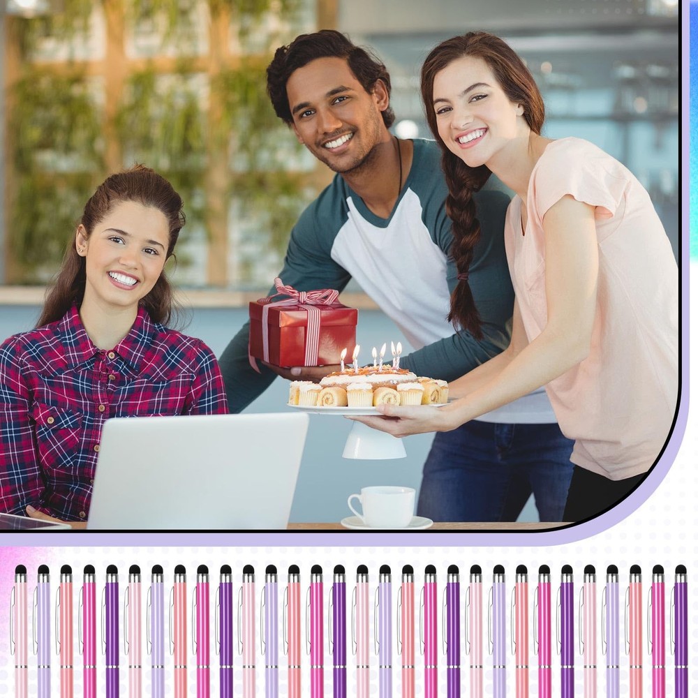 30 Pcs 2-in-1 Stylus Pen for Touch Screen Compatible with Android Phone Table...