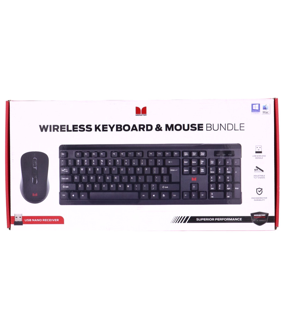 Monster Wireless Keyboard & Mouse Bundle