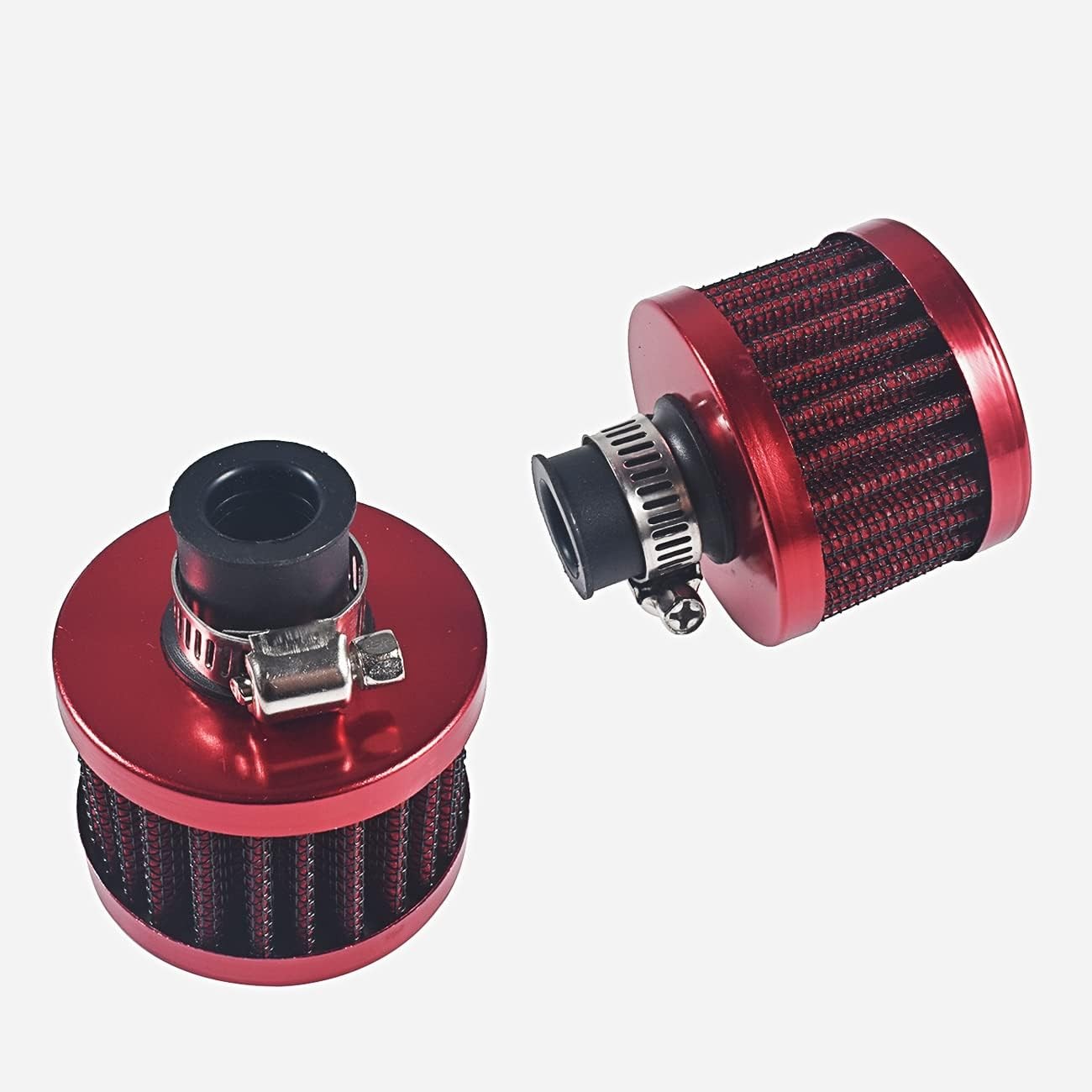 2PCS 12mm Air Filter Mini Universal Red Motor Cone Cold Clean Air Intake Filter