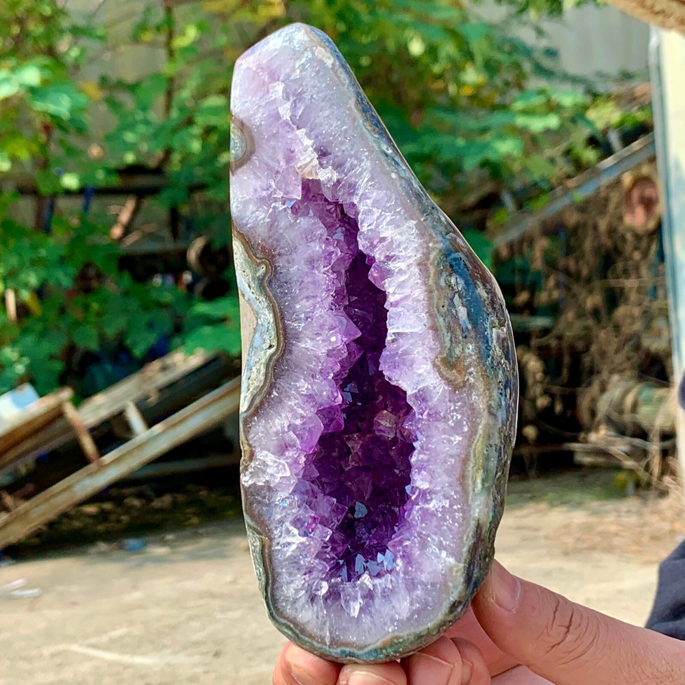 1.58LB Natural Amethyst geode quartz clustercrystal specimen Healing