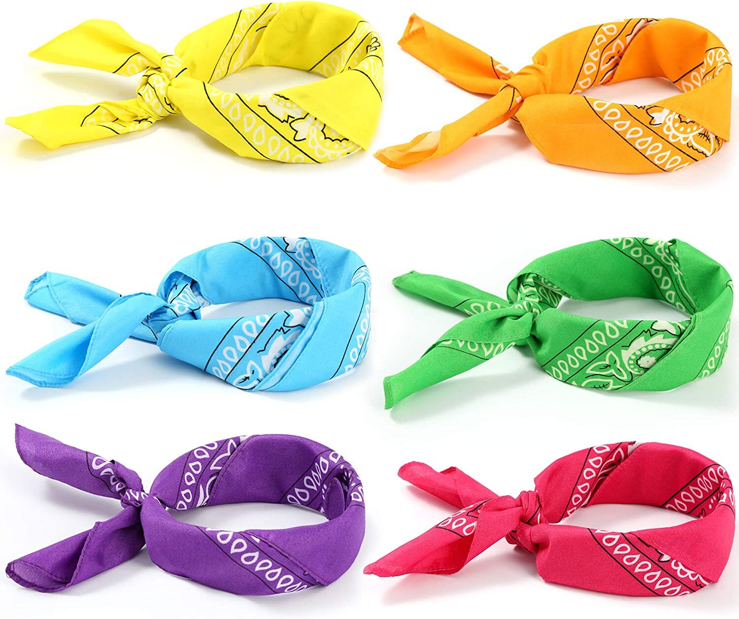 Mens Womens 3/6/12 Pack Lot Paisley Print Bandana 100% Cotton Head Warp Scarf