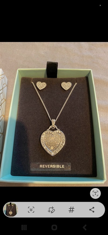 Jon Richard Reversible Necklace And Earrings Set