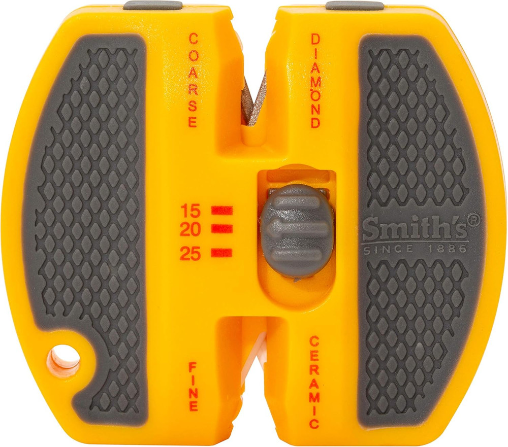 Smith’S 50917 Adjustable 2-Step Knife Sharpener – Yellow - Preset Coarse & Fine