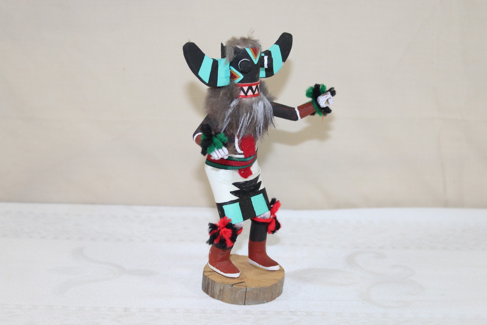 Vintage Hopi Pueblo 7.25" Kachina Doll "Broad Face" Signed C. King