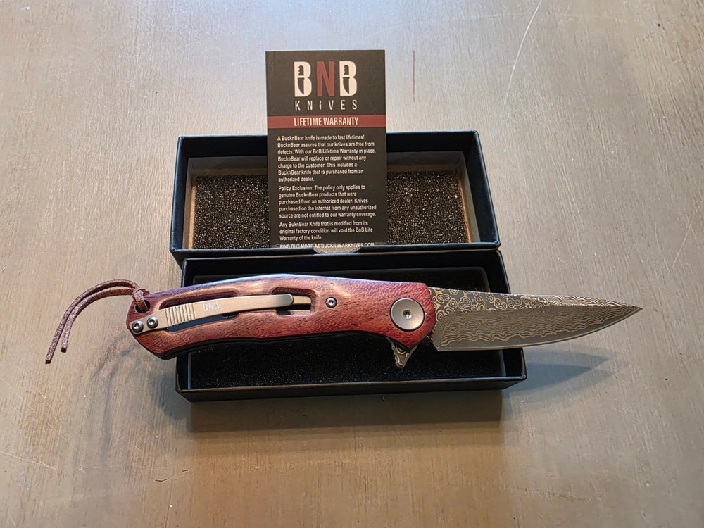 BNB Knives - Damascus Falcon Folder Knife