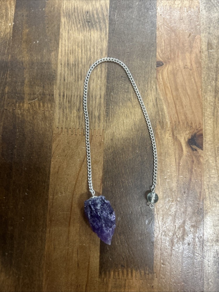 8.75” Amethyst Chunk Curb Chain Pendulum
