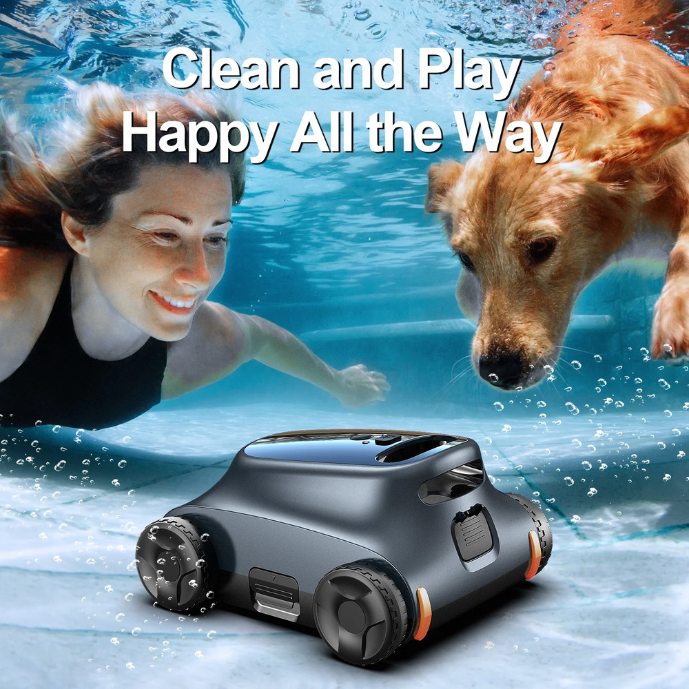 Seauto SAT 10 Automatic Pool Vacuum - 180 Min Runtime Robotic Pool Cleaner with