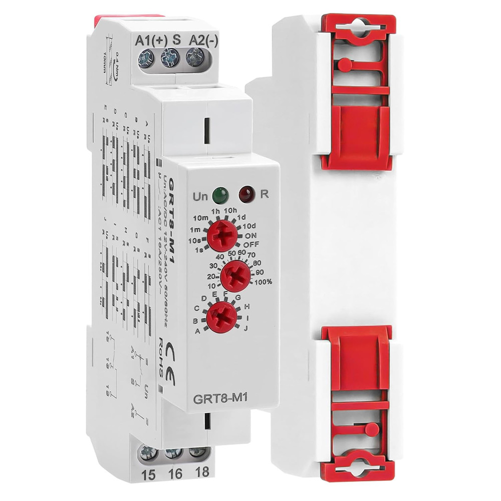 Multifunction Time Delay Relays AC DC 12V-240 Volt, 16A Mini Adjustable Timer Sw