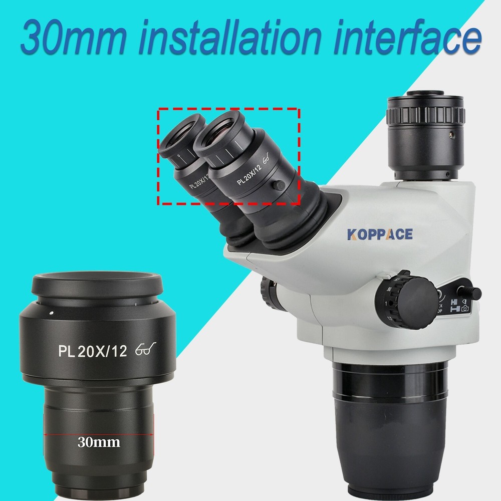 KOPPACE High Eye Point Large Field Plan Eyepiece PL20X/12mm,Interface 30mm