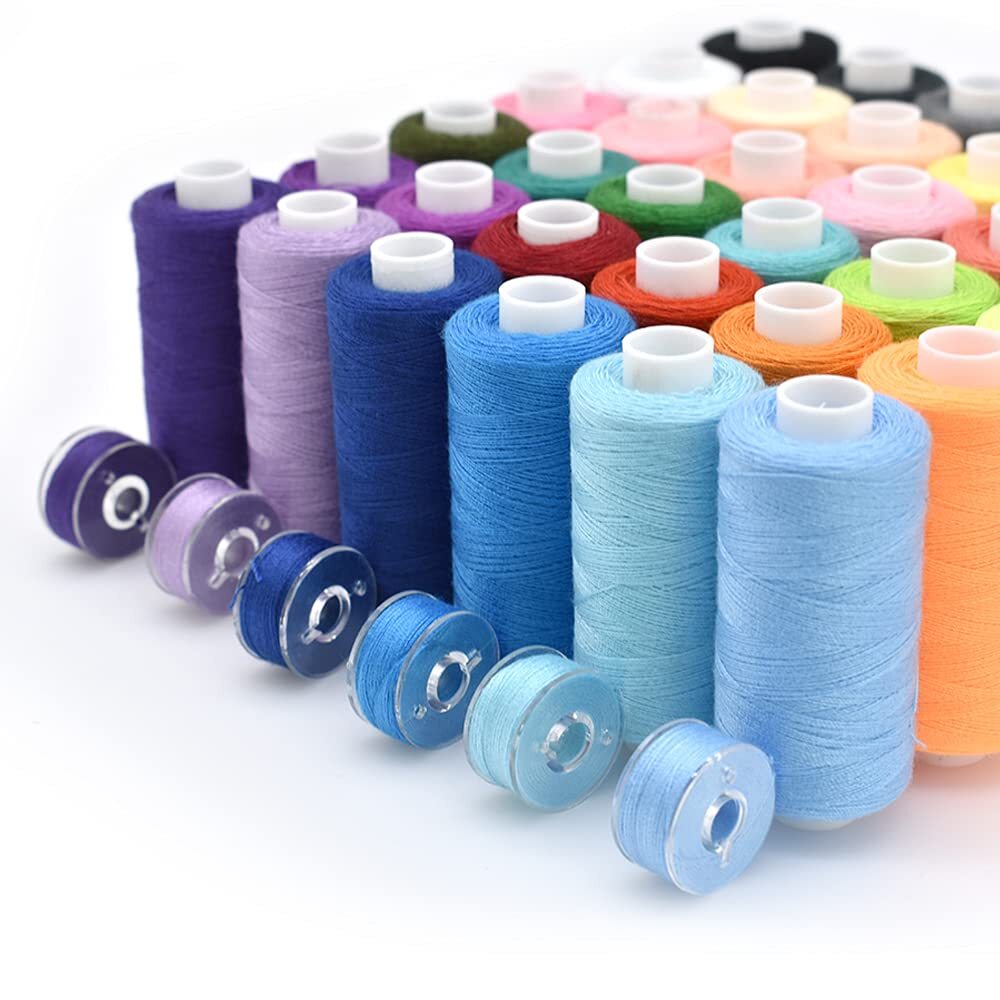 72Pcs 36 Colors Prewound Bobbins and Thread Spools for Hand & Machine Sewing ...