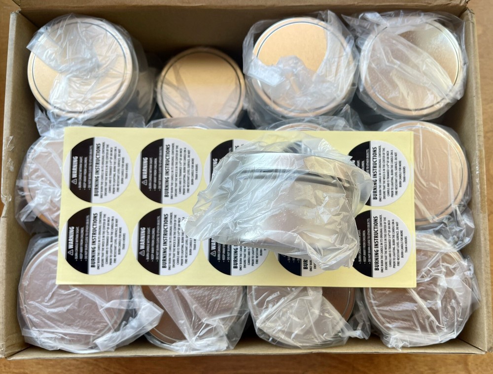 24 pack candle making tins 8oz empty jars.