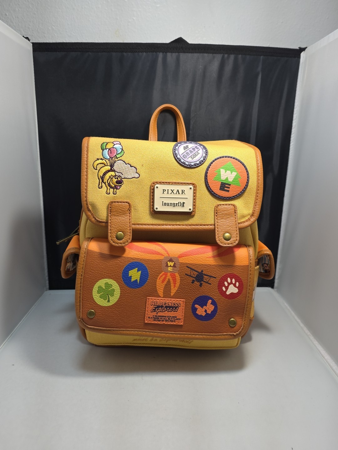 Loungefly Disney Pixar Up Parchwork Canvas Mini Backpack NWT